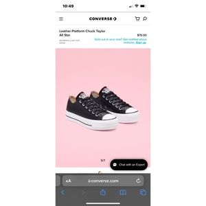 Converse All Star Leather Platform Low Tops